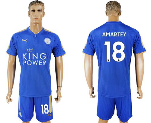 Leicester City #18 Amartey Home Soccer Club Jersey - Click Image to Close